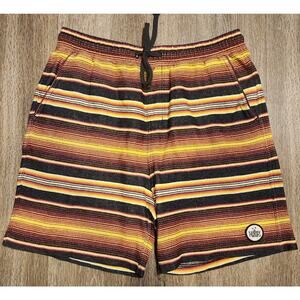 Men's Medium Hurley Shorts Striped Orange & Black